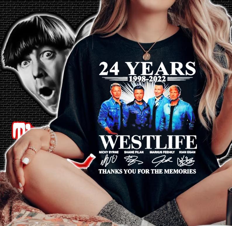 24 Years 1998 2022 Westlife Thanks You For The Memories T-Shirt t-shirt woman shirt
