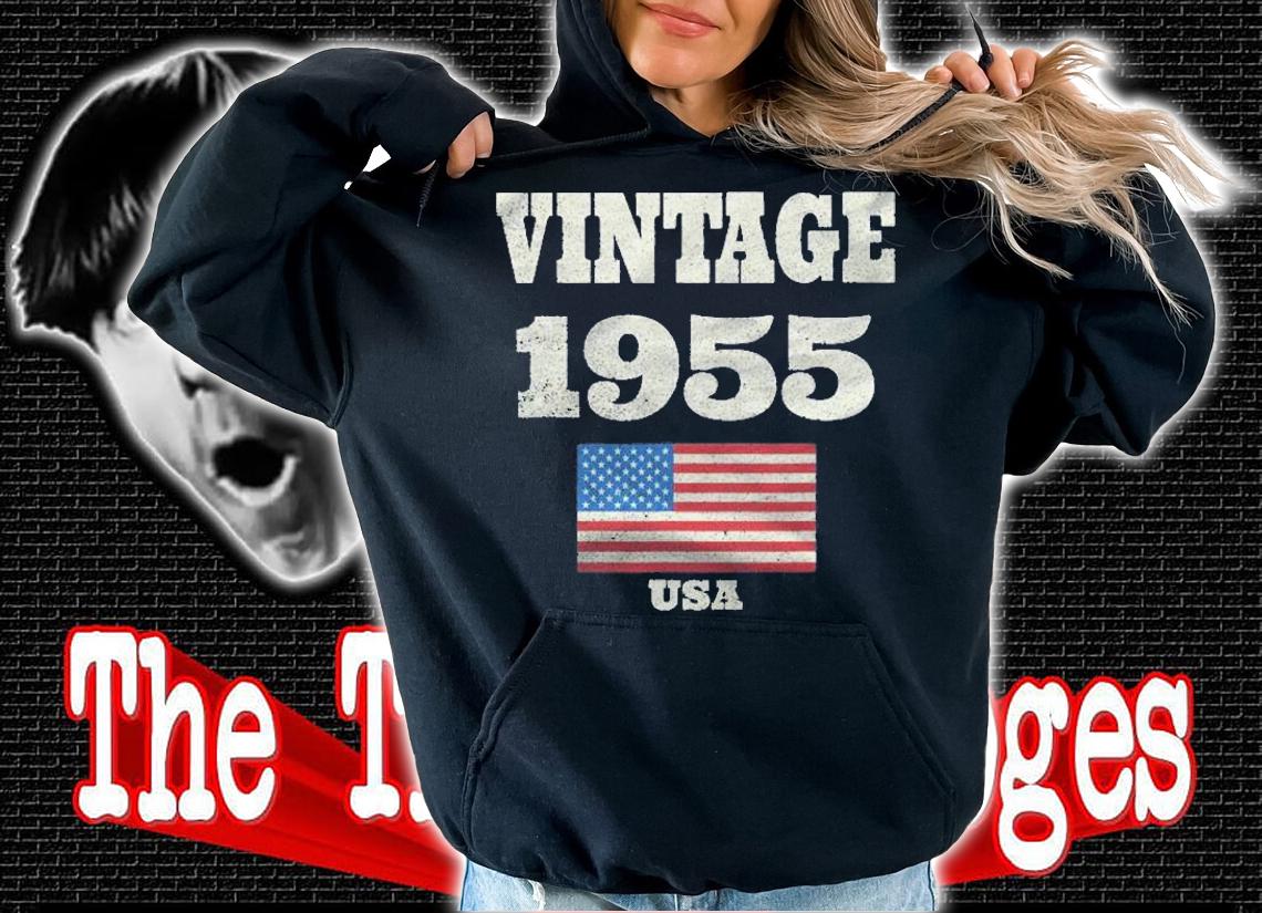 66Th Birthday Gift Vintage 1955 American Usa Flag Shirt t-shirt
