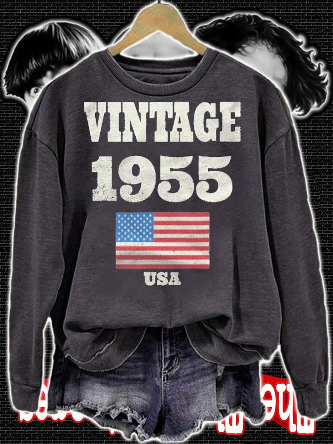 66Th Birthday Gift Vintage 1955 American Usa Flag Shirt t-shirt