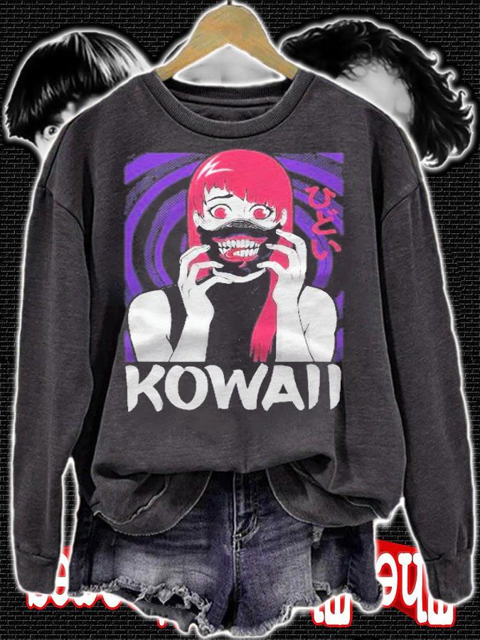 Anime Girl Yandere Horror Face Kawaii Goth Cosplay Shirt t-shirt sweatshirt