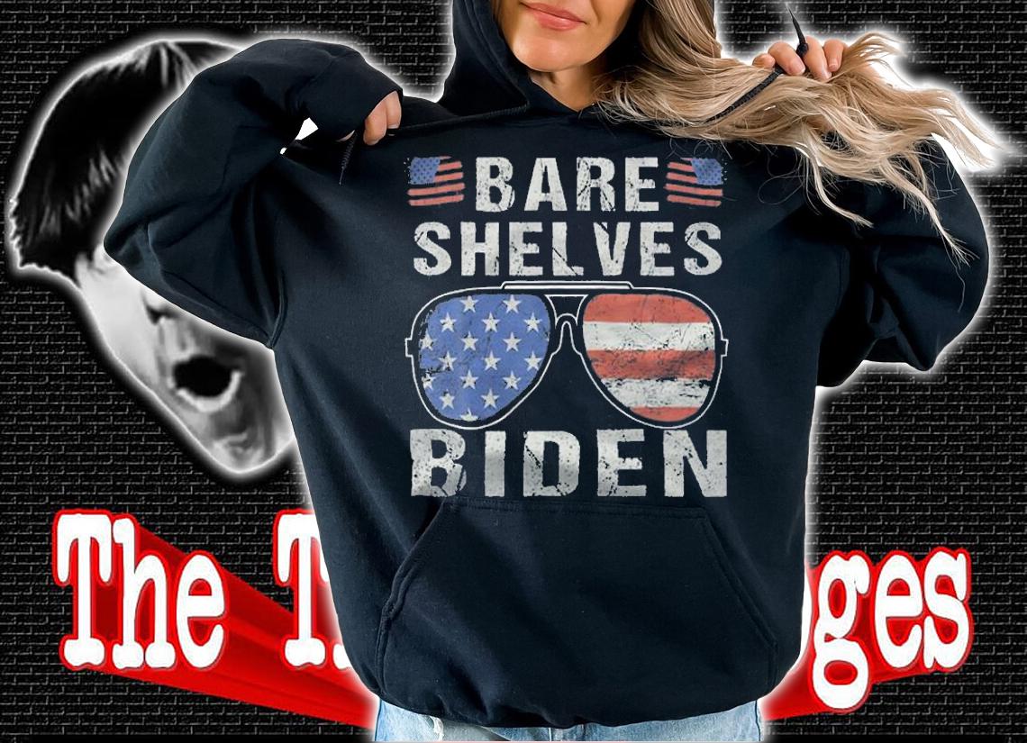Anti President bare Shelves Biden Funny Meme Anti Biden USA Flag Sunglasses Vintage T-Shirt t-shirt