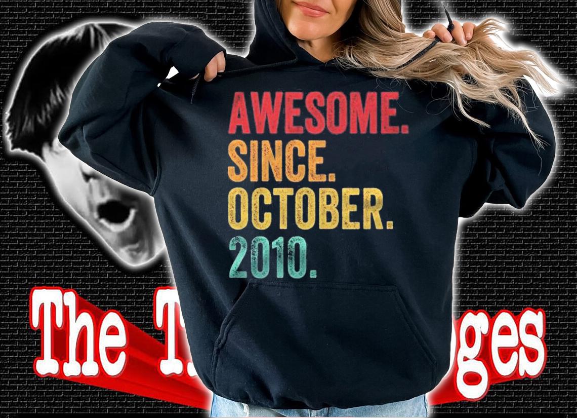Awesome Since October 2010 11Th Birthday Gift 11 Years Old Shirt t-shirt