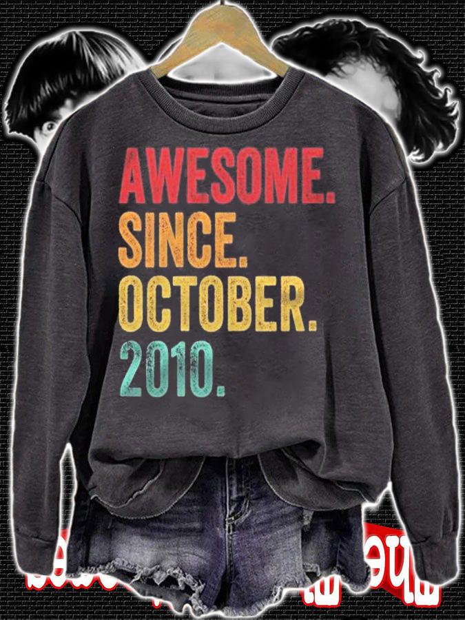 Awesome Since October 2010 11Th Birthday Gift 11 Years Old Shirt t-shirt