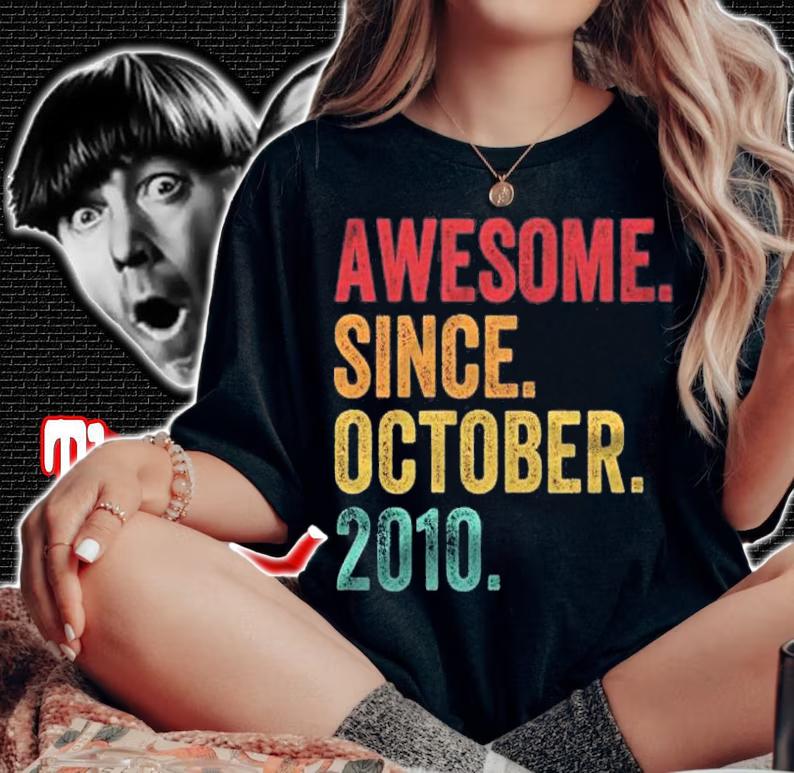 Awesome Since October 2010 11Th Birthday Gift 11 Years Old Shirt t-shirt