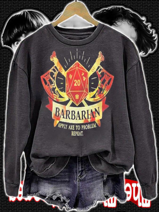 Barbarian Class D20 Tabletop Dungeons Rpg Dragons Premium Shirt t-shirt sweatshirt
