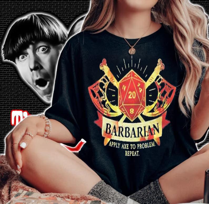 Barbarian Class D20 Tabletop Dungeons Rpg Dragons Premium Shirt t-shirt woman shirt