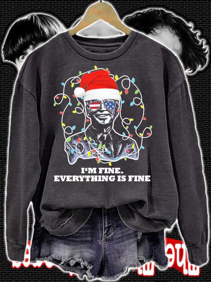 Biden US Xmas Sweater I'm Fine Everything Is Fine T-Shirt t-shirt