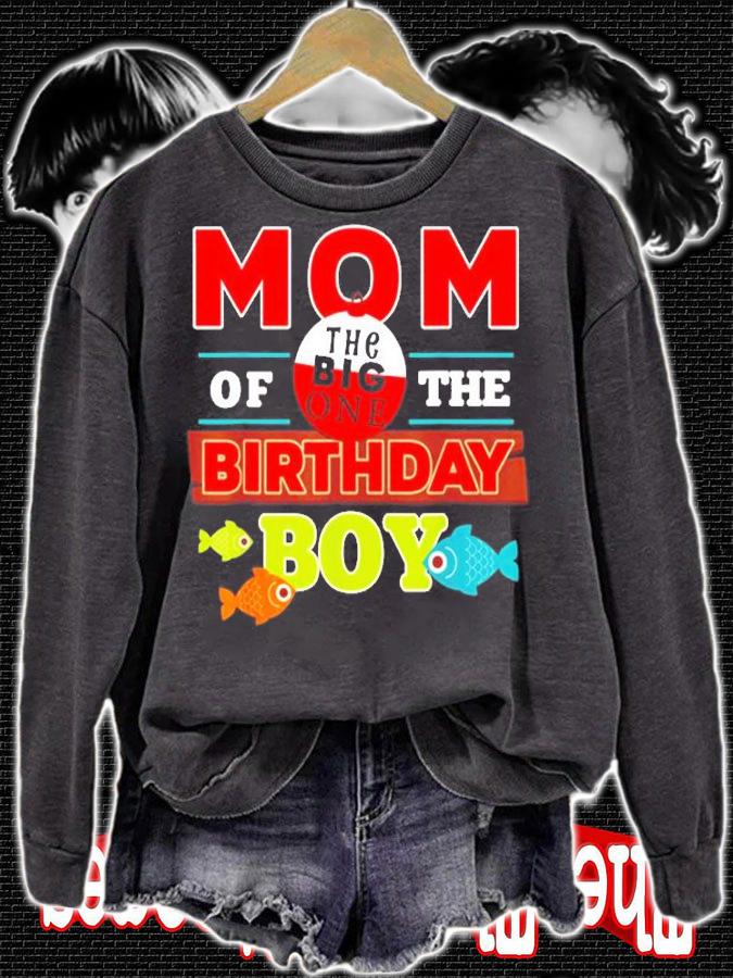 Big One Fishing Theme Mom of the Birthday Boy T-Shirt t-shirt sweatshirt