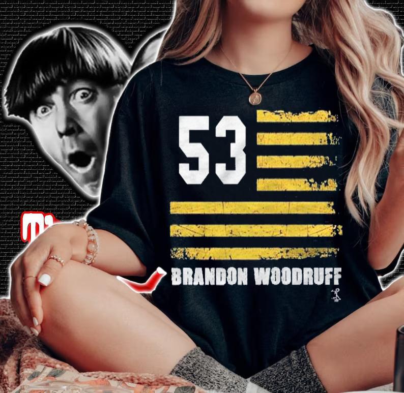 Brandon Woodruff Vintage Flag Gameday Shirt t-shirt
