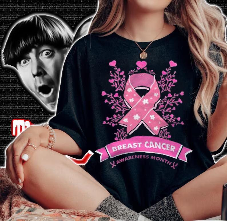 Breast cancer awareness month pink ribbon T-shirt t-shirt woman shirt