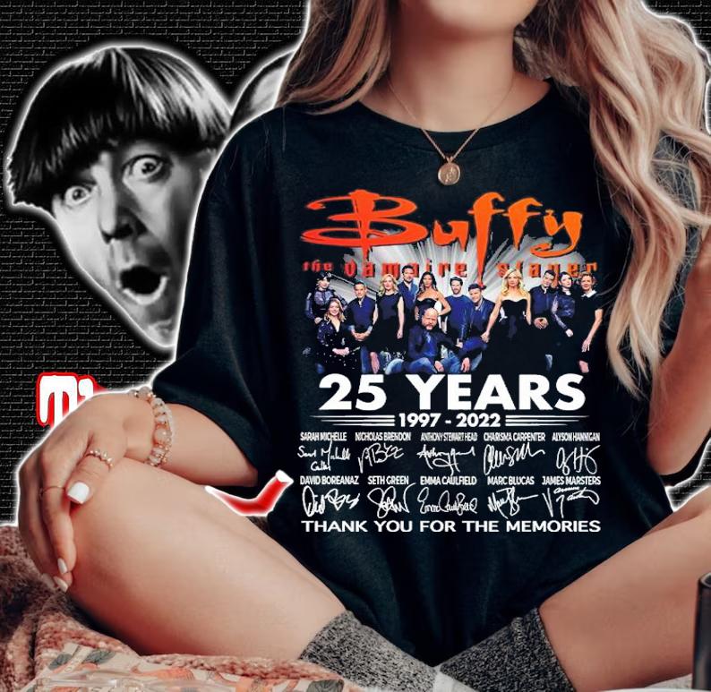 Buffy The Vampire Slayer 25 Years 1997-2022 Signatures Thank You For The Memories Shirt t-shirt woman shirt