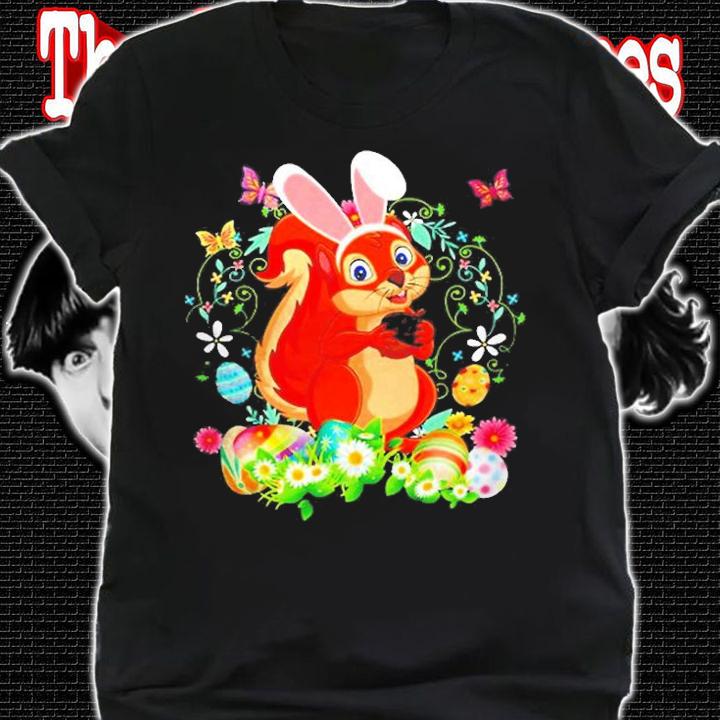 Bunny Squirrel Happy Easter Day Lover Egg Hunt Lovely Cute T-Shirt t-shirt shirt