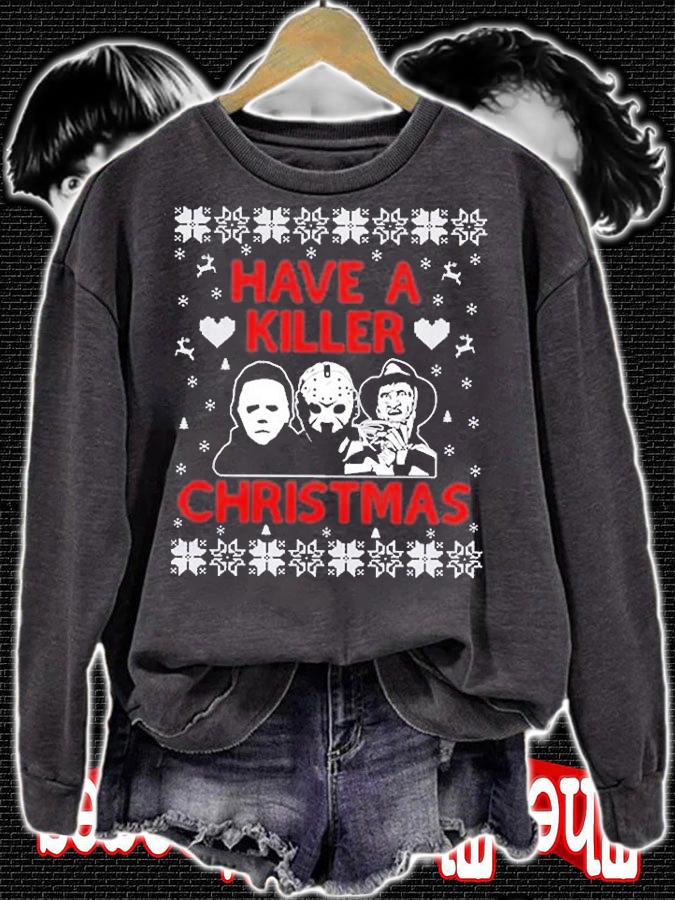 Horror Movie Have A Killer Christmas Ugly Merry Christmas T-Shirt t-shirt sweatshirt