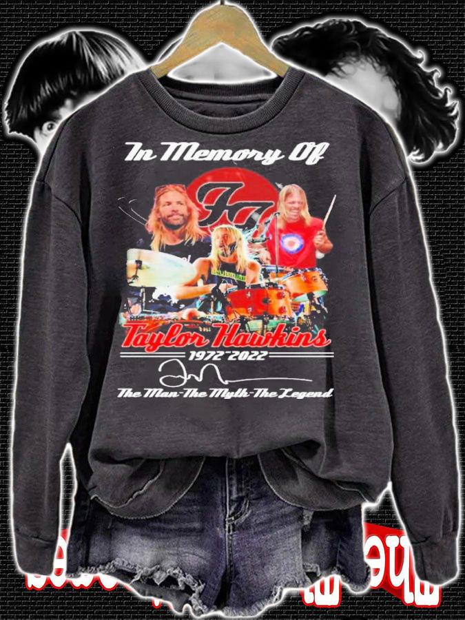 In Memory Of Taylor Hawkins 1972-2022 Signatures The Man The Myth The Legend Shirt t-shirt