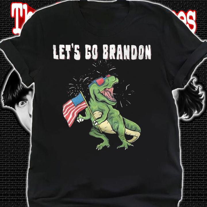 Let's Go Brandon Dinosaur USA Flag T-Shirt t-shirt shirt