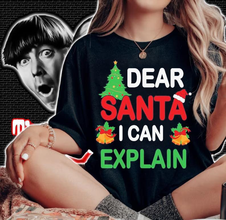 Dear Santa I Can Explain, Family Christmas, Funny Christmas, Christmas Tree T-Shirt t-shirt woman shirt