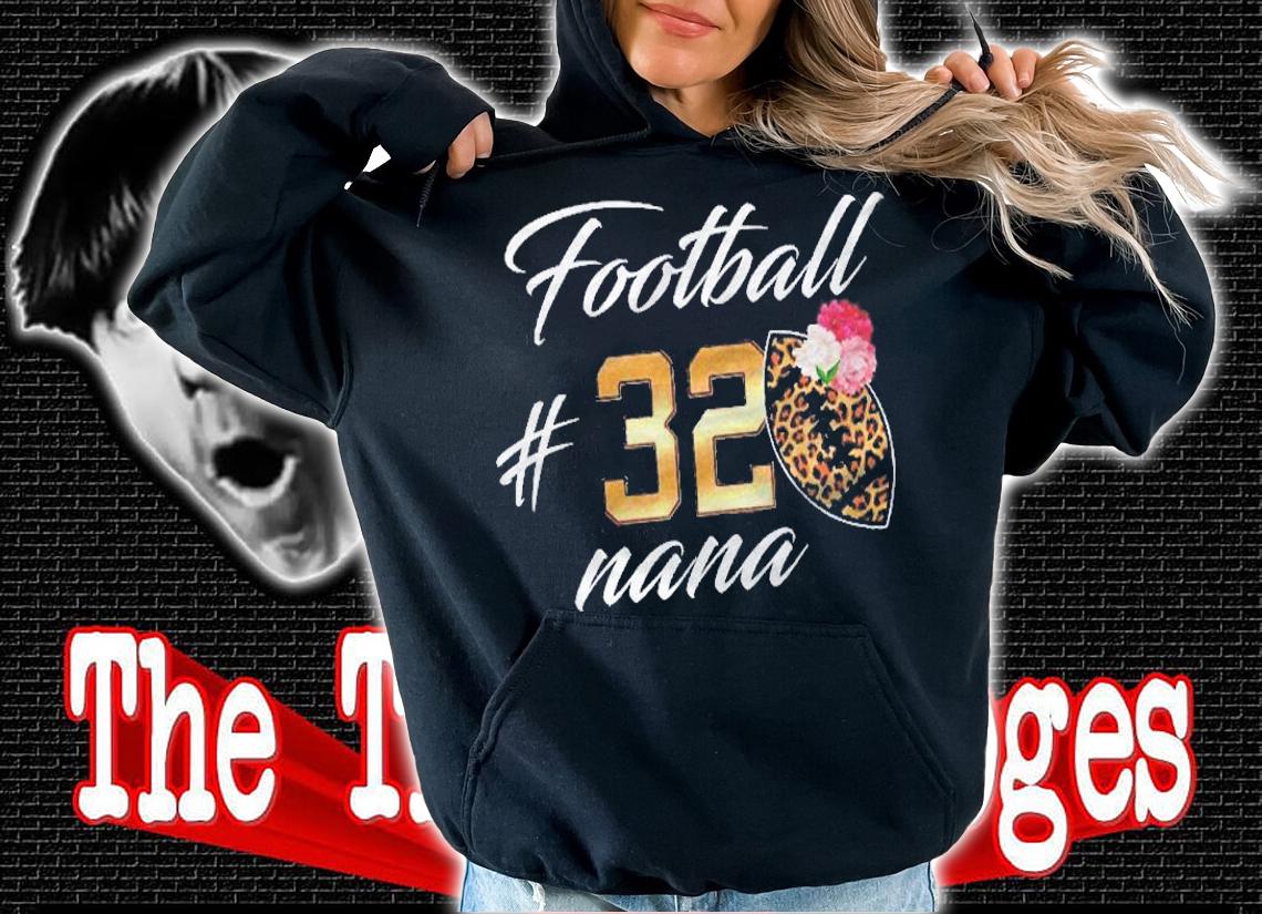 Football Nana Game Day Grandma Leopard 32 Floral For Women Shirt t-shirt
