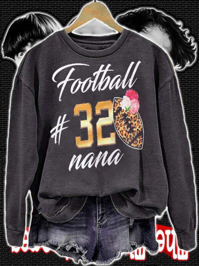 Football Nana Game Day Grandma Leopard 32 Floral For Women Shirt t-shirt