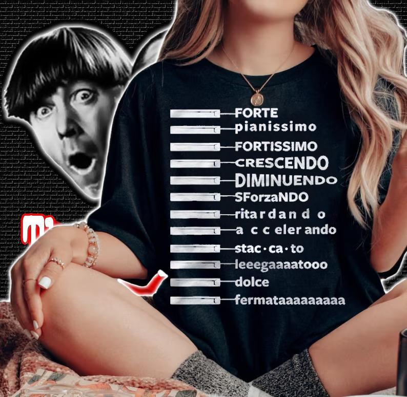Music Dynamics Theory Musicians Funny Piano Forte Shirt t-shirt