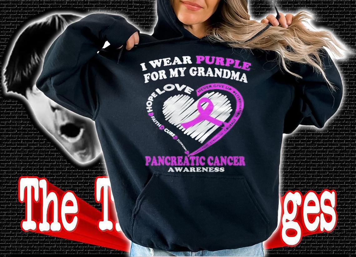 Pancreatic Cancer I Wear Purple For My Grandma Shirt t-shirt