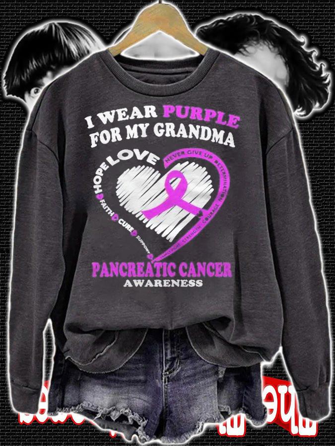 Pancreatic Cancer I Wear Purple For My Grandma Shirt t-shirt