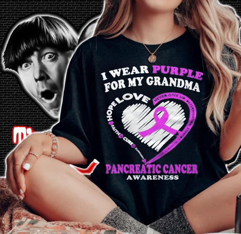 Pancreatic Cancer I Wear Purple For My Grandma Shirt t-shirt