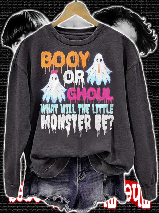 Funny Halloween Booy Or Ghoul Ghost Monster Gender Reveal Shirt t-shirt sweatshirt