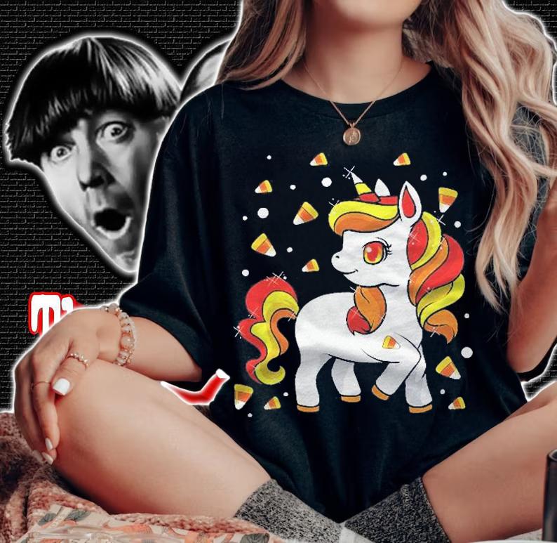Kids Unicorn Candy Corn Shirt Girls Halloween Shirt t-shirt woman shirt