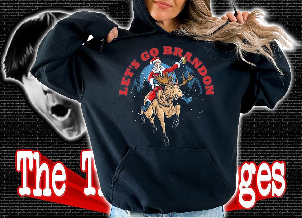 Let's Go Brandon Santa Claus Riding Reindeer Christmas T-Shirt t-shirt