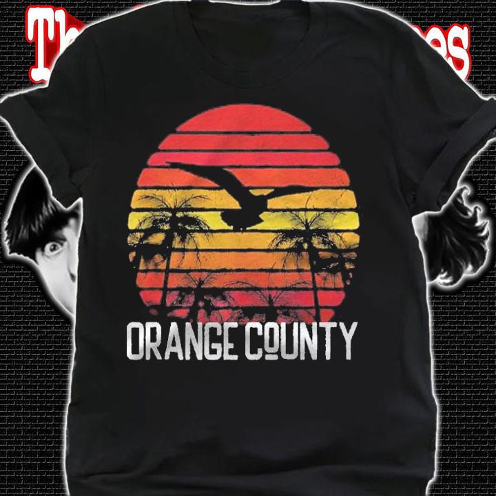 Orange County Vintage Retro Beach Palm Tree Surf Swim Sunset Shirt t-shirt shirt