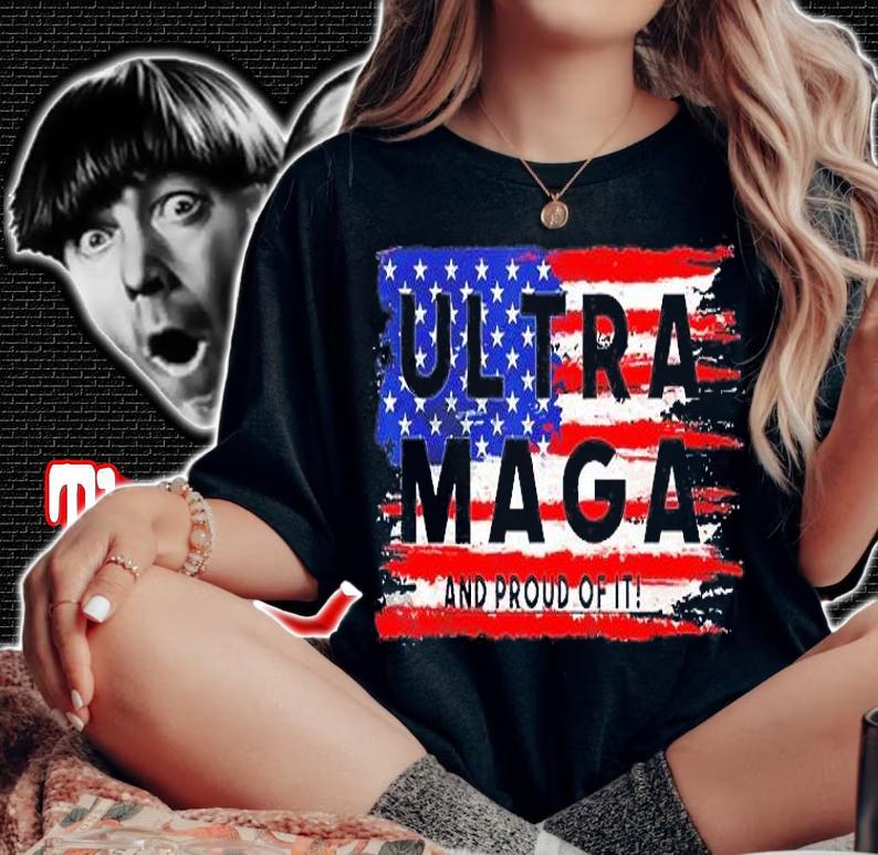 Ultra Maga And Proud Of It 4th Of July Vintage Us Flag T-Shirt t-shirt