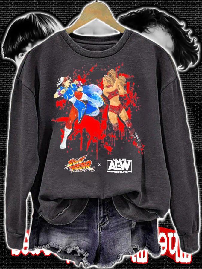 Dr. Britt Baker D.M.D. Vs. Chun Li Street Fighter X Aew Shirt t-shirt sweatshirt