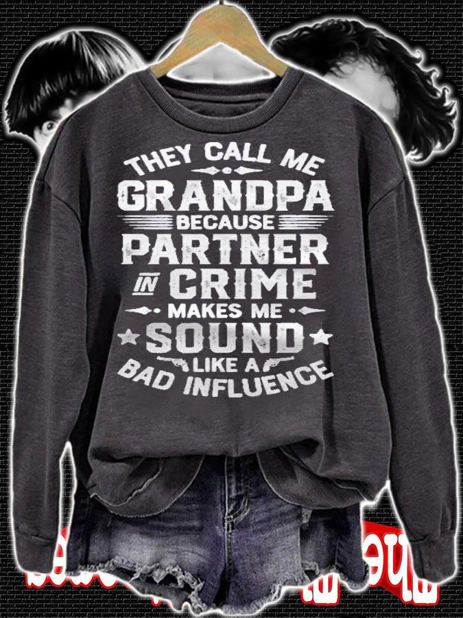 Mens They Call Me Grandpa Because Partner In Crime Fathers Shirt t-shirt