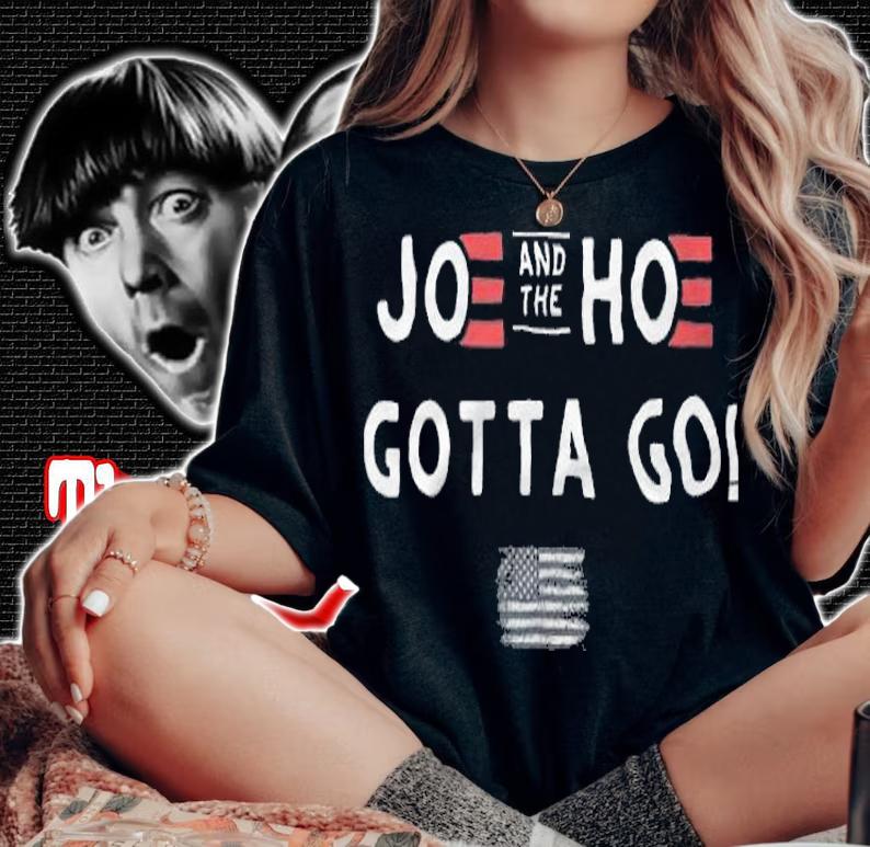 Funny Joe And The Hoe Gotta Go! American Flag T-Shirt t-shirt
