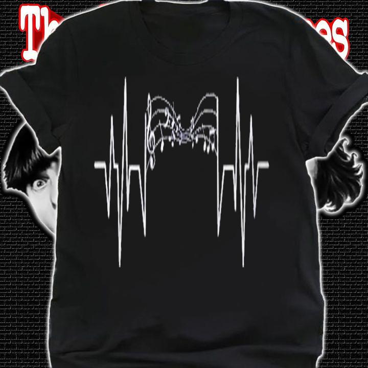 Heartbeat Music Notes Cute Music Lover Gift Design Shirt t-shirt