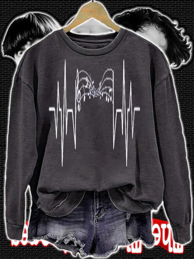 Heartbeat Music Notes Cute Music Lover Gift Design Shirt t-shirt