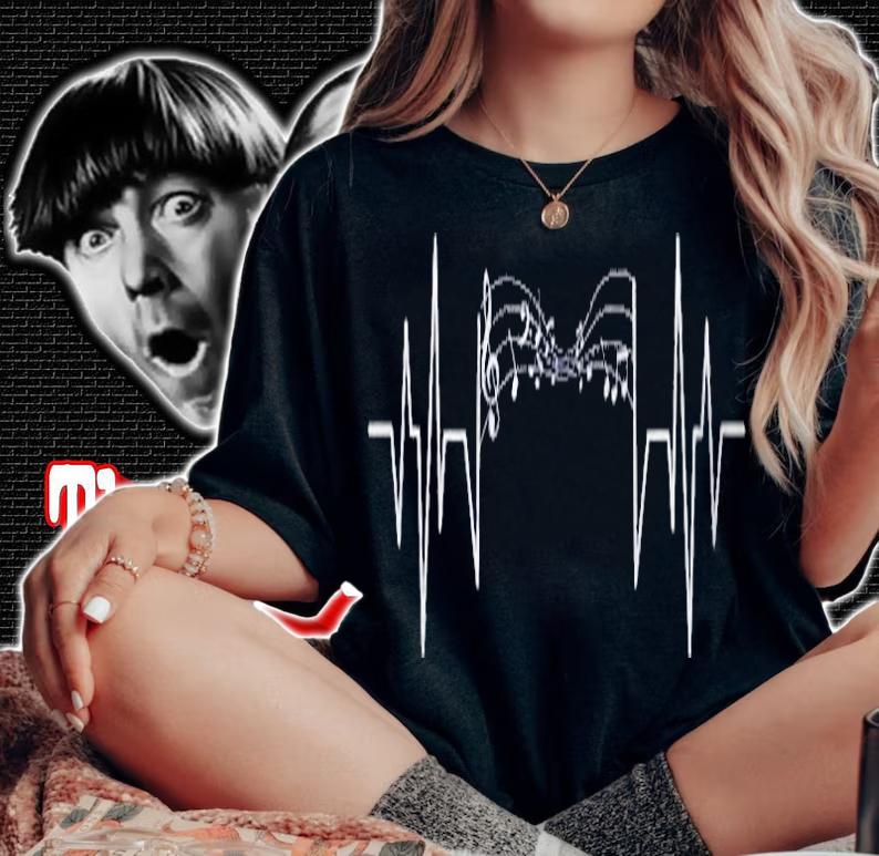 Heartbeat Music Notes Cute Music Lover Gift Design Shirt t-shirt