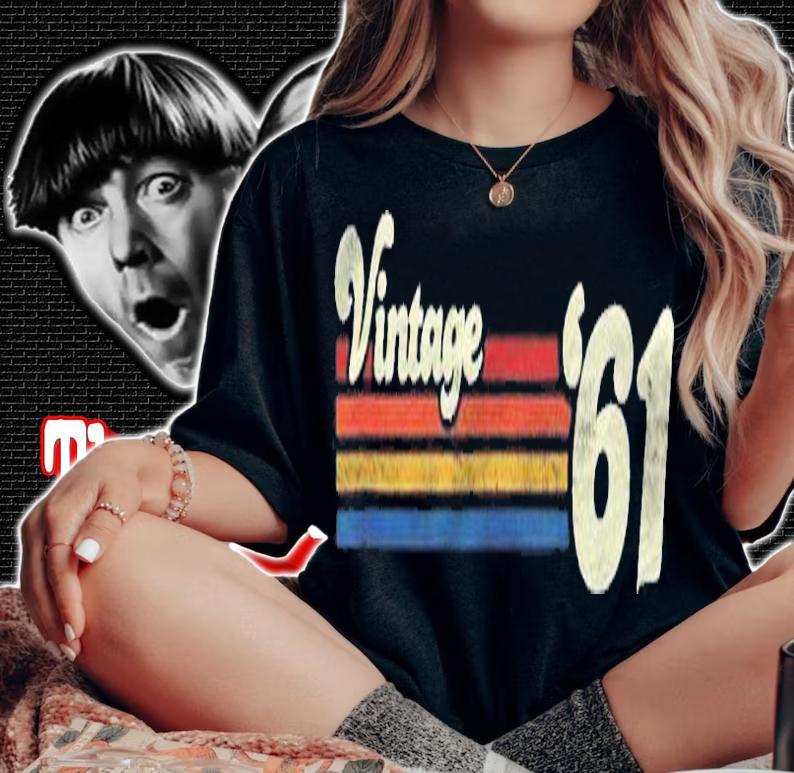 Vintage 1961 Chest Stripe 60Th Birthday Shirt t-shirt woman shirt