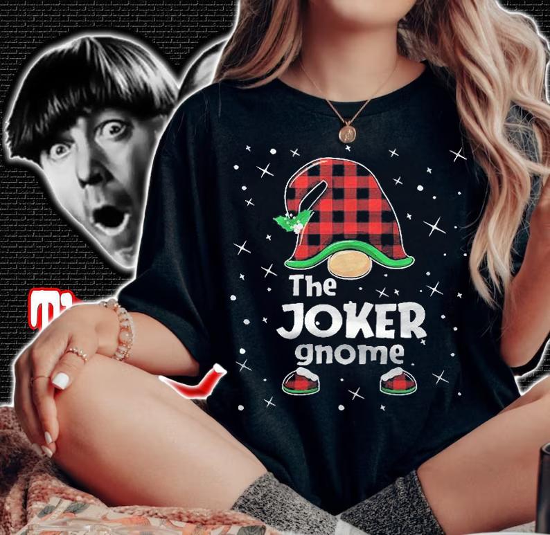 Joker Gnome Buffalo Plaid Matching Christmas Gift Pajama Shirt t-shirt woman shirt