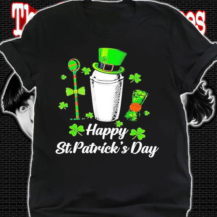 Leprechaun Shamrock Bartender Happy St Patrick's Day T-Shirt t-shirt shirt