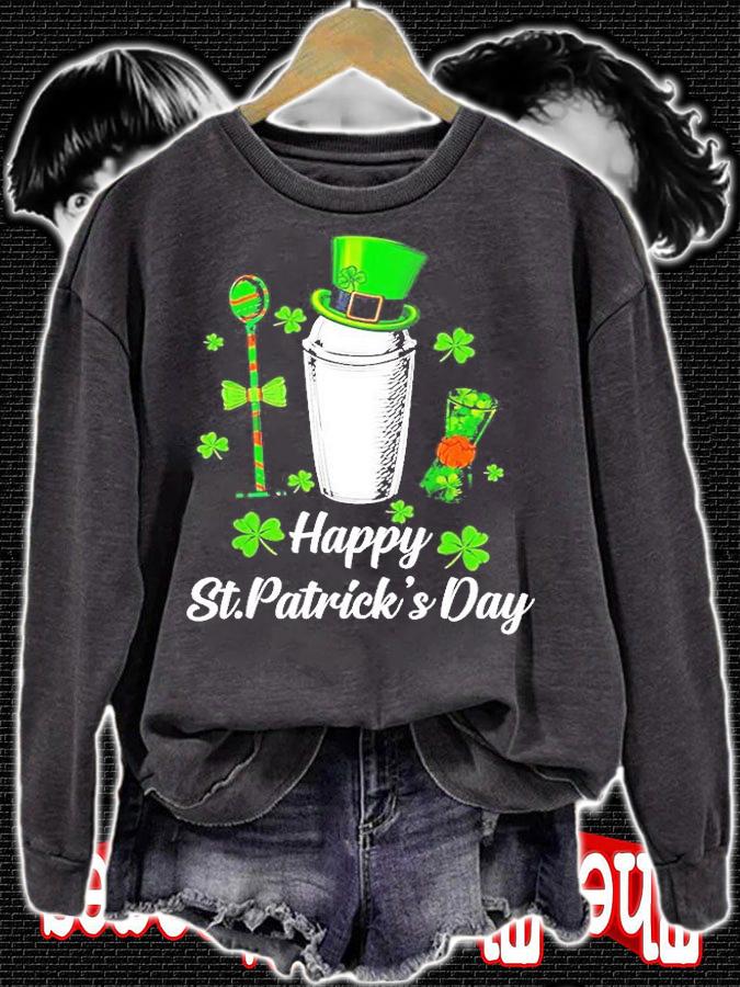 Leprechaun Shamrock Bartender Happy St Patrick's Day T-Shirt t-shirt sweatshirt