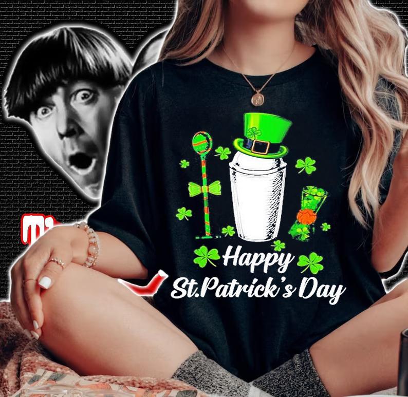 Leprechaun Shamrock Bartender Happy St Patrick's Day T-Shirt t-shirt woman shirt