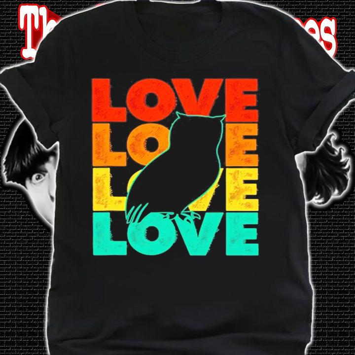 Retro Cute I Love Owl Theme Idea For Bird Lovers T-Shirt t-shirt shirt