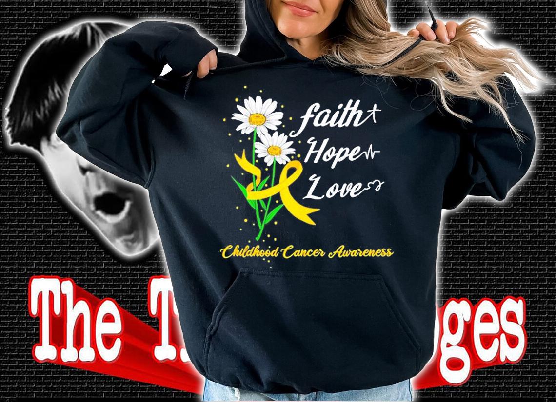Faith Hope Love Childhood Cancer Awareness T-Shirt t-shirt hoodie