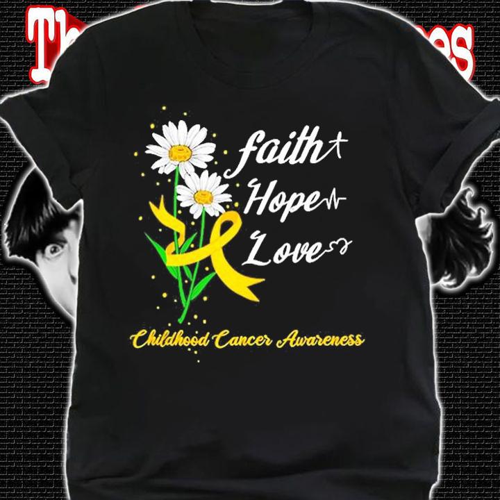 Faith Hope Love Childhood Cancer Awareness T-Shirt t-shirt shirt