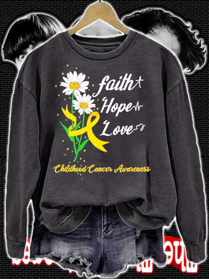 Faith Hope Love Childhood Cancer Awareness T-Shirt t-shirt sweatshirt