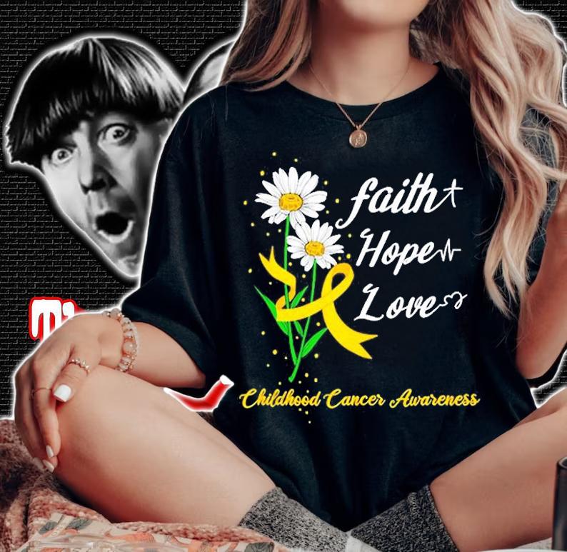 Faith Hope Love Childhood Cancer Awareness T-Shirt t-shirt woman shirt