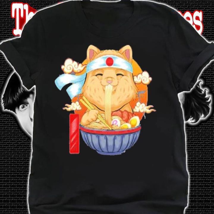 Ramen Shirt Cat Kawaii Cute Japanese Anime Cats Women Girls T-Shirt t-shirt