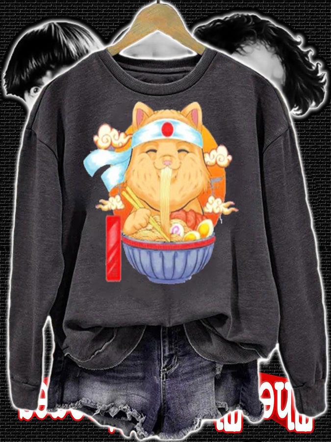 Ramen Shirt Cat Kawaii Cute Japanese Anime Cats Women Girls T-Shirt t-shirt
