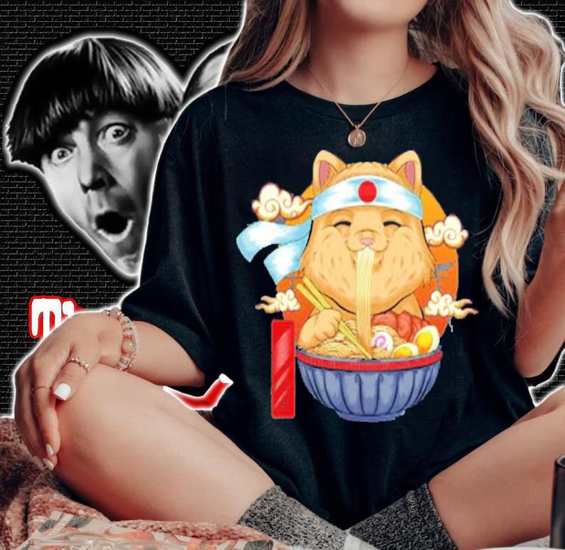 Ramen Shirt Cat Kawaii Cute Japanese Anime Cats Women Girls T-Shirt t-shirt